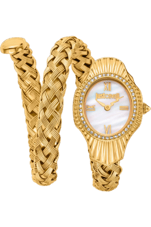 Just Cavalli Women's Gold Stainless Steel Watch, White Dial | JC1L305M0025 ساعه جاست كفالي